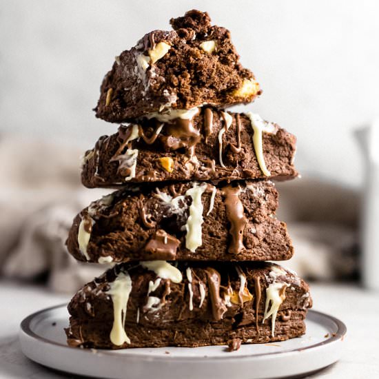 Tender Triple Chocolate Scones