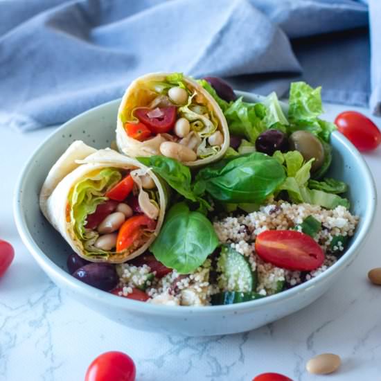 White Bean and Bruschetta Wraps