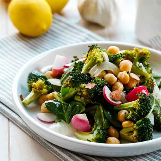 Roasted Broccoli Chickpea Salad