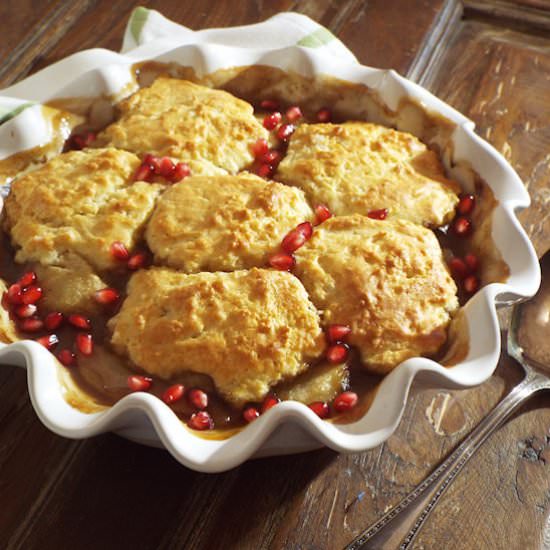 Pear and Pomegranate Cobbler