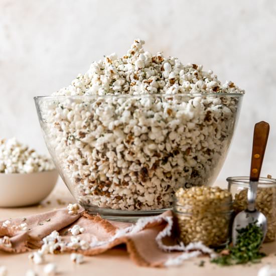 Garlic Herb Butter Popcorn