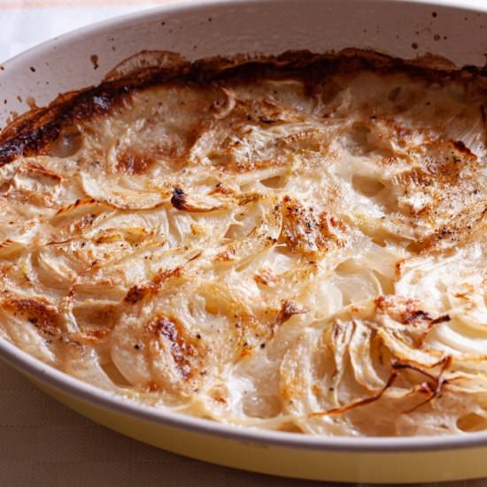 Fennel Gratin With Coconut Milk