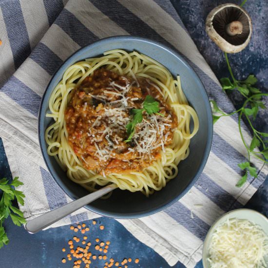 Veggie Lentil & Mushroom Bolognese