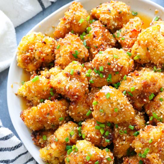 Sweet and Spicy Baked Cauliflower