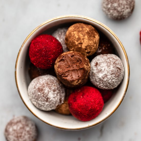Vegan Chocolate Raspberry Truffles