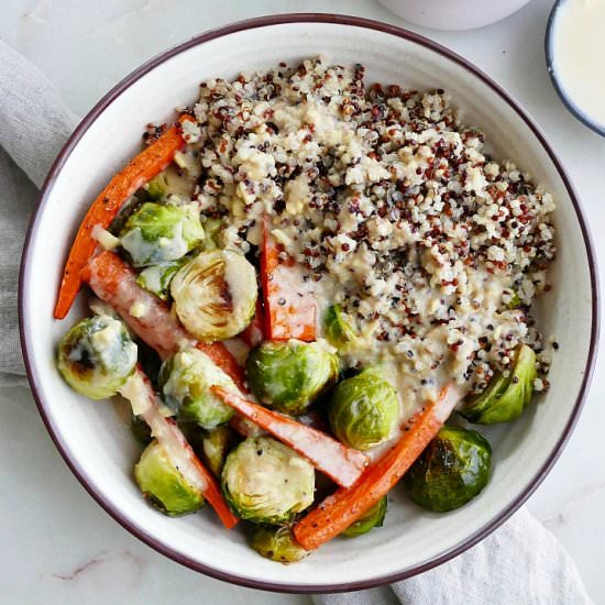 Maple Ginger Tahini Quinoa Bowls