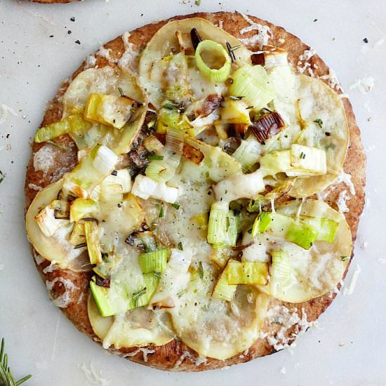 Potato Leek Pizza on Pita