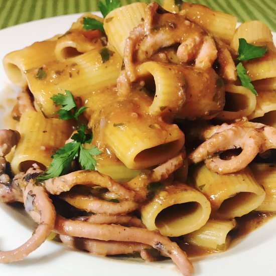 Mezze Maniche with Octopus Ragu