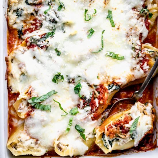 Stuffed Shells with Spinach