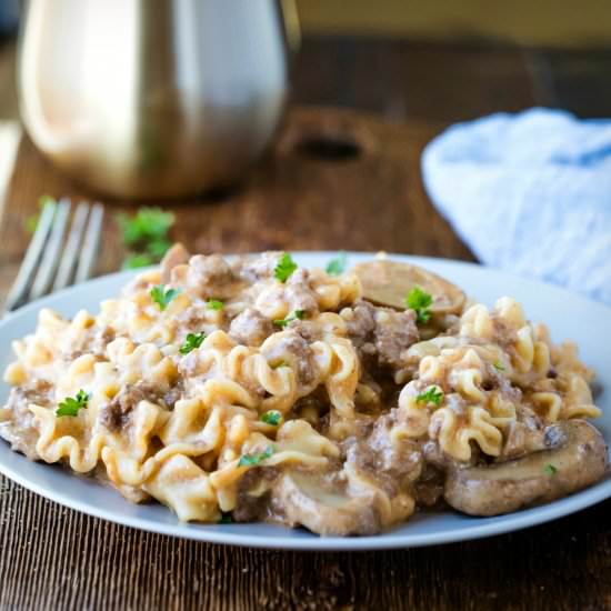 Instant Pot Ground Beef Stroganoff