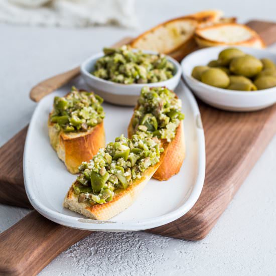 Greek Green Olive Crostini