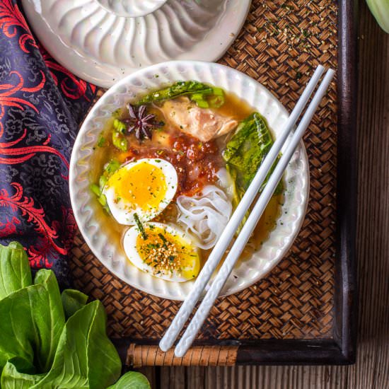 Miso Chicken and Mushroom Soup