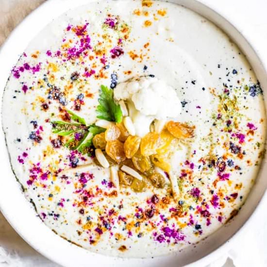 Creamy Cauliflower Rainbow Soup