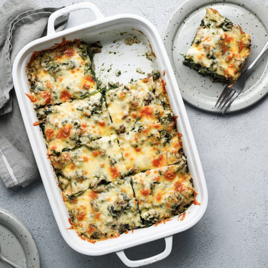 Cheesy Spinach and Beef Casserole