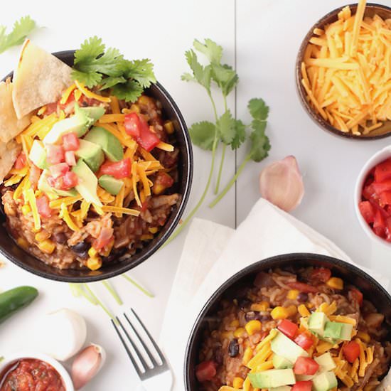 One-Pot Burrito Bowls w/ Jackfruit