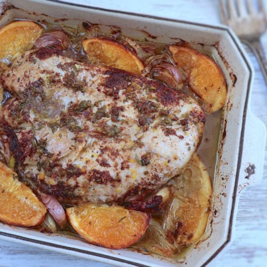 Turkey loin with orange