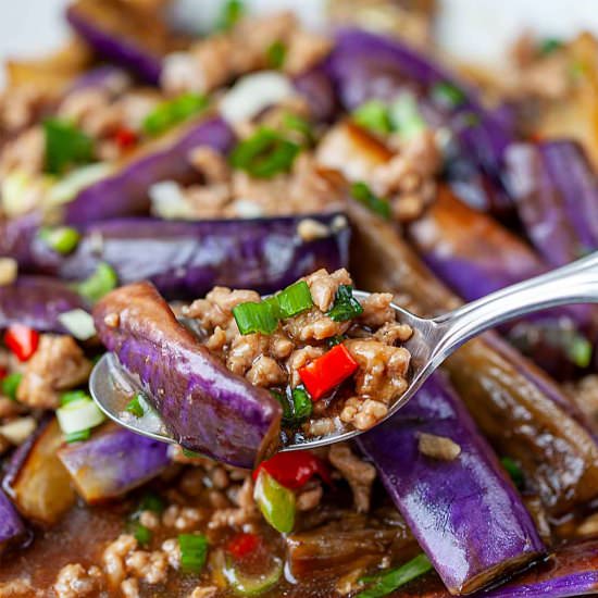 Chinese eggplants and pork