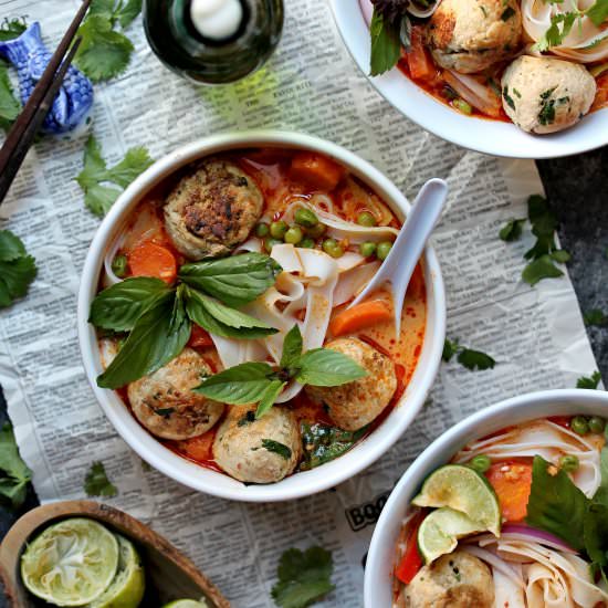 Vegan Panang Curry Noodle Soup