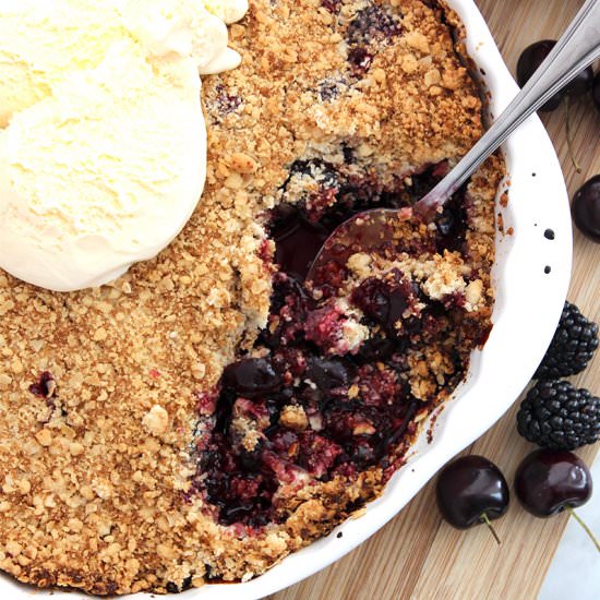 Blackberry and Cherry Crumble
