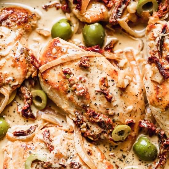 Cream Chicken with Olives