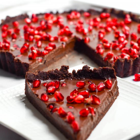 Chocolate Pomegranate Tart