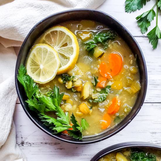 Vegan Lentil Lemon Soup