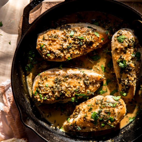Honey Mustard Herb Skillet Chicken