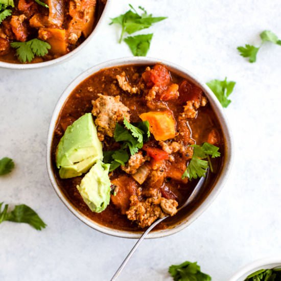 Healthy Sweet Potato Turkey Chili