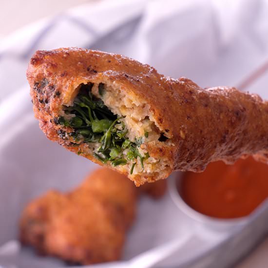 Broccolini Vegan Corn Dogs