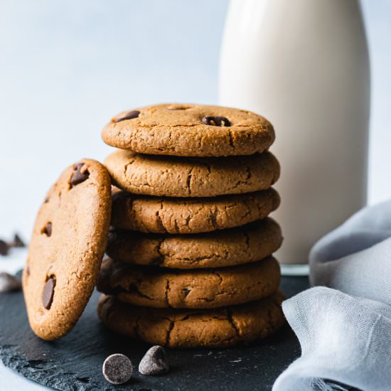 Healthier PB Chocolate Chip Cookies