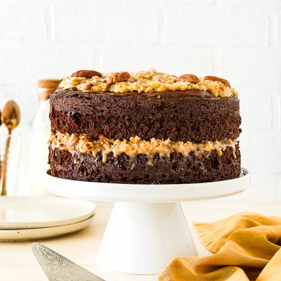 Eggless German Chocolate Cake