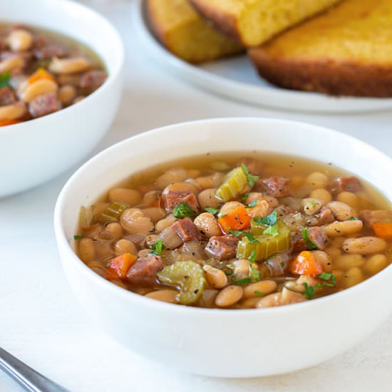 instant pot ham and white bean soup