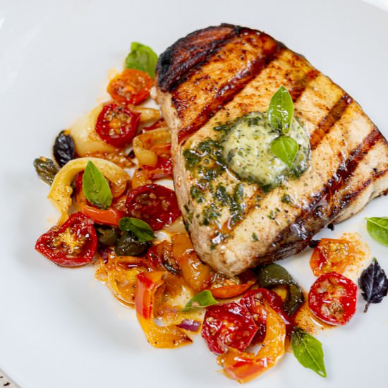 Swordfish w/ Pesto Compound Butter