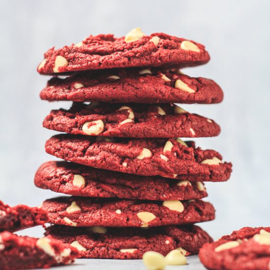 Red Velvet Chocolate Chip Cookies