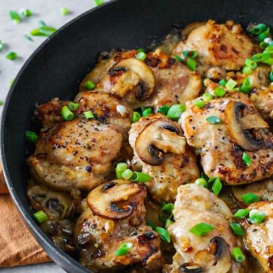 Mushroom chicken thighs