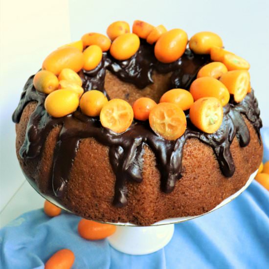 Kumquat Cake with Chocolate Ganache