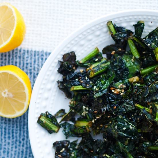 Air Fryer Sesame Kale Chips