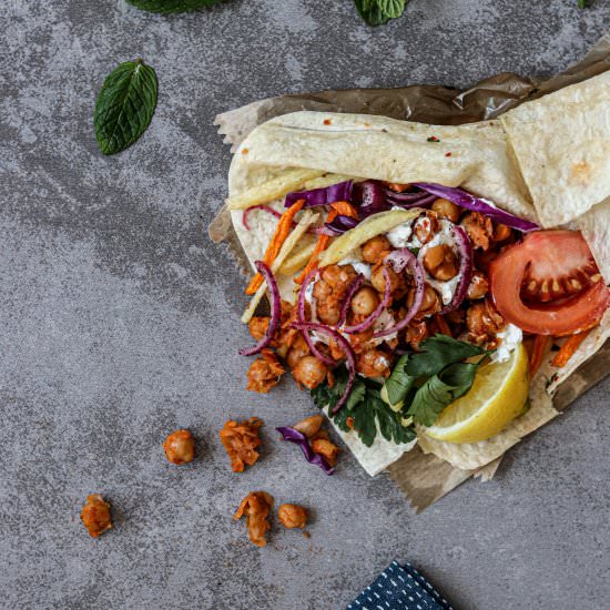 Chickpea Shawarma with Mint Labneh