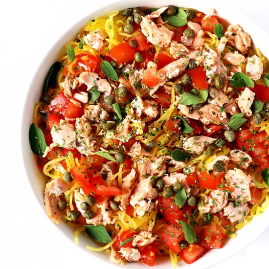 Paleo Pan-Seared Salmon Pasta