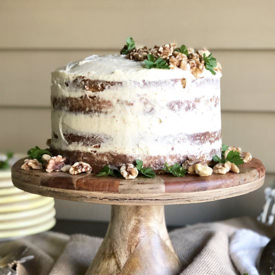 walnut cake with butter icing