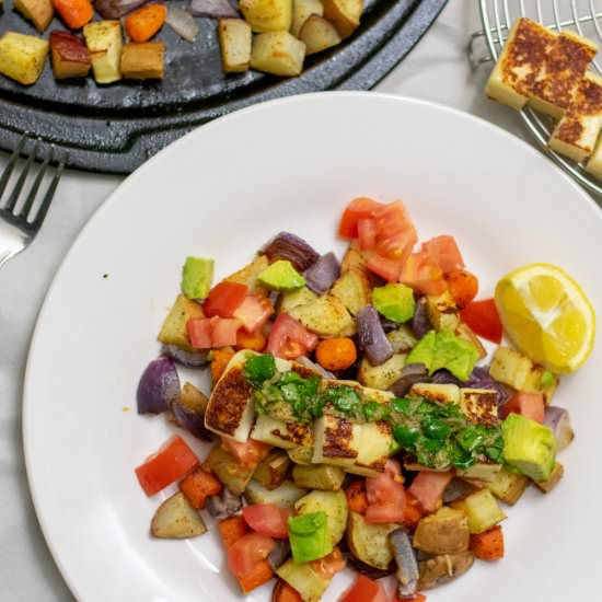 Roasted Veggies and Grilled cheese