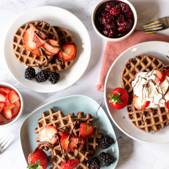 Chocolate Strawberry Waffles