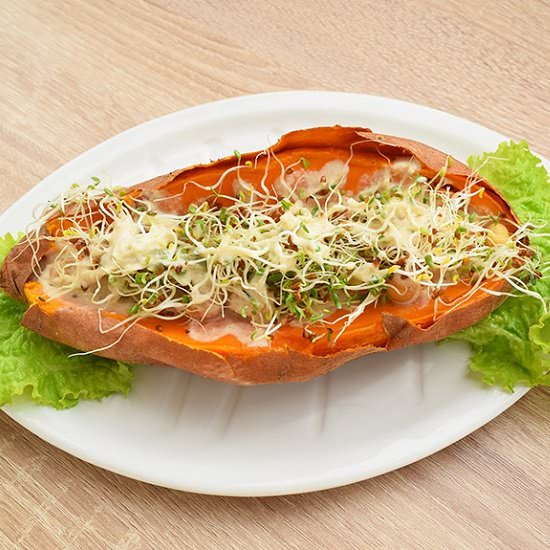 Baked Sweet Potato with Chickpeas