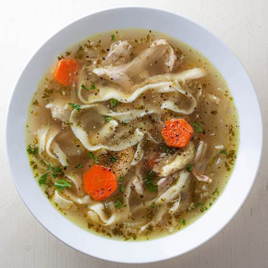 Homemade chicken noodle soup