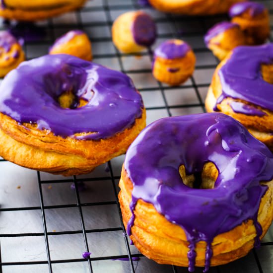 Ube Glazed Air Fryer Donuts