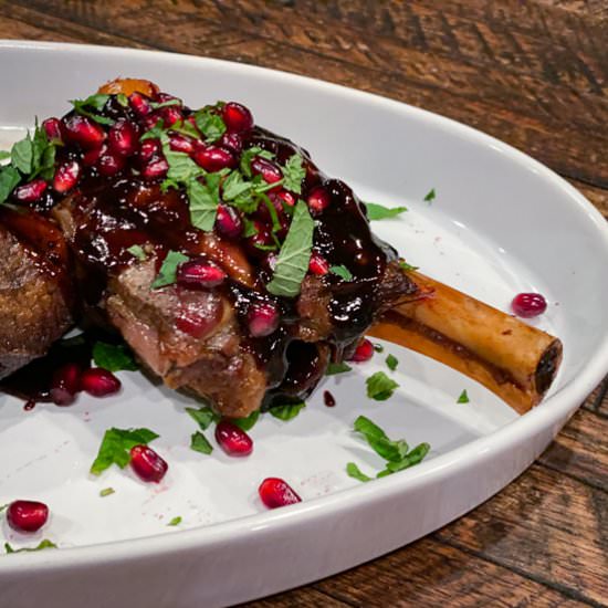 Slow-Braised Pomegranate Lamb Shank