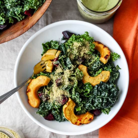 Avocado Kale Caesar Salad