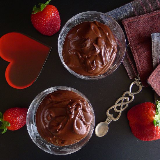 Dark Chocolate Cream Custards