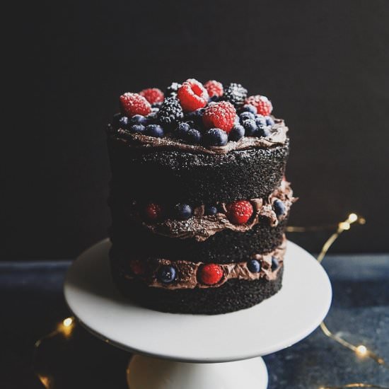 Dark Chocolate Naked Cake