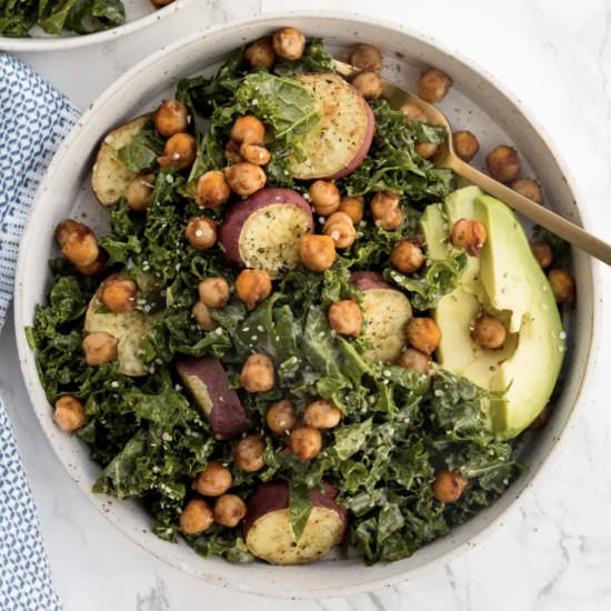 BBQ Chickpea and Sweet Potato Kale